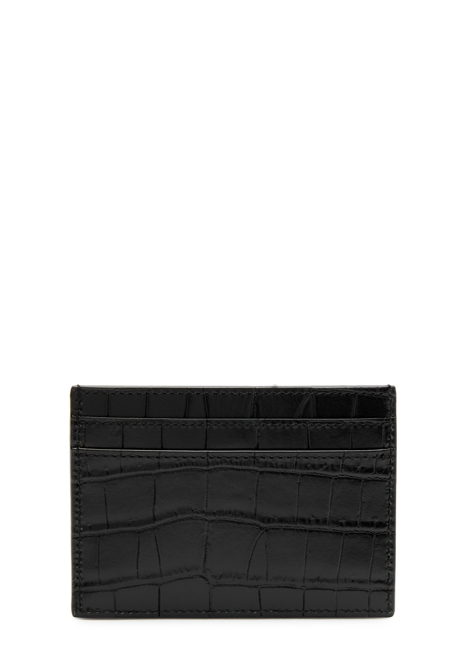 YSL Crocodileeffect leather card holder AEU Luxury