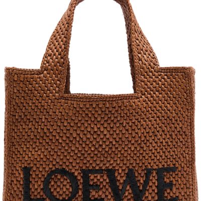 X Paula’s Ibiza small logo raffia tote - AEU Luxury Malaysia
