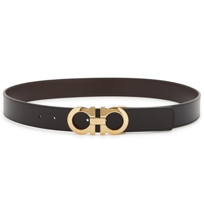 Ferragamo Gancini Black Reversible Leather Belt 4 - AEU Luxury Malaysia