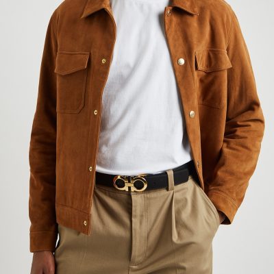 Ferragamo Gancini Black Reversible Leather Belt - AEU Luxury Malaysia