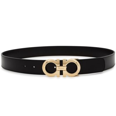 Salvatore Ferragamo Gancini Black Leather Belt 3 - AEU Luxury Malaysia