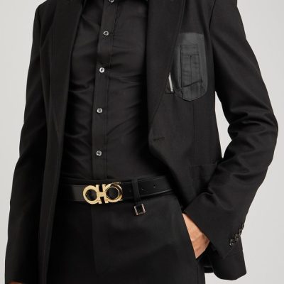 Salvatore Ferragamo Gancini Black Leather Belt 2 - AEU Luxury Malaysia