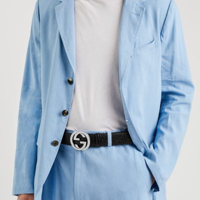 Gucci GG Embossed Leather Belt - AEU Luxury Malaysia