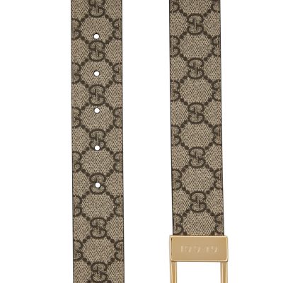 Gucci GG Supreme Monogram Belt – Beige Gold 2 - AEU Luxury Malaysia